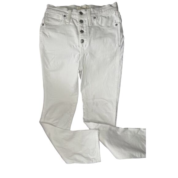 Madewell Denim - Madewell Jeans Women's 27 10" High Rise Skinny Crop White Button Fly Mom Denim